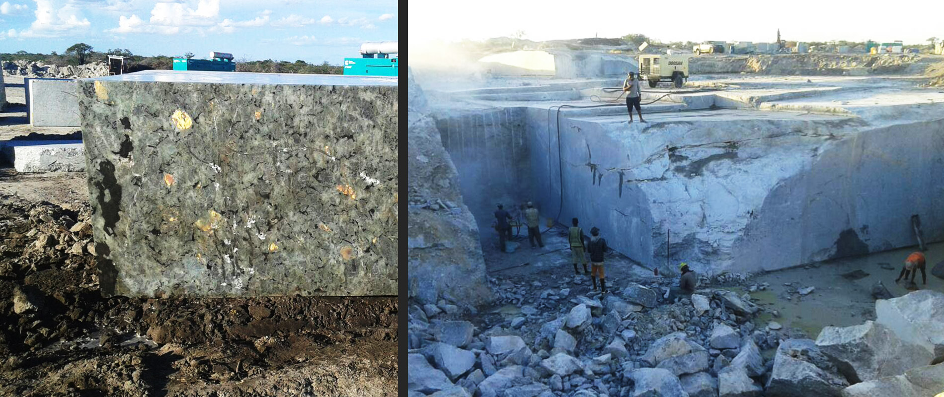 Fire Labradorite Quarry in Madagascar - Norcross Madagascar and Sun Minerals